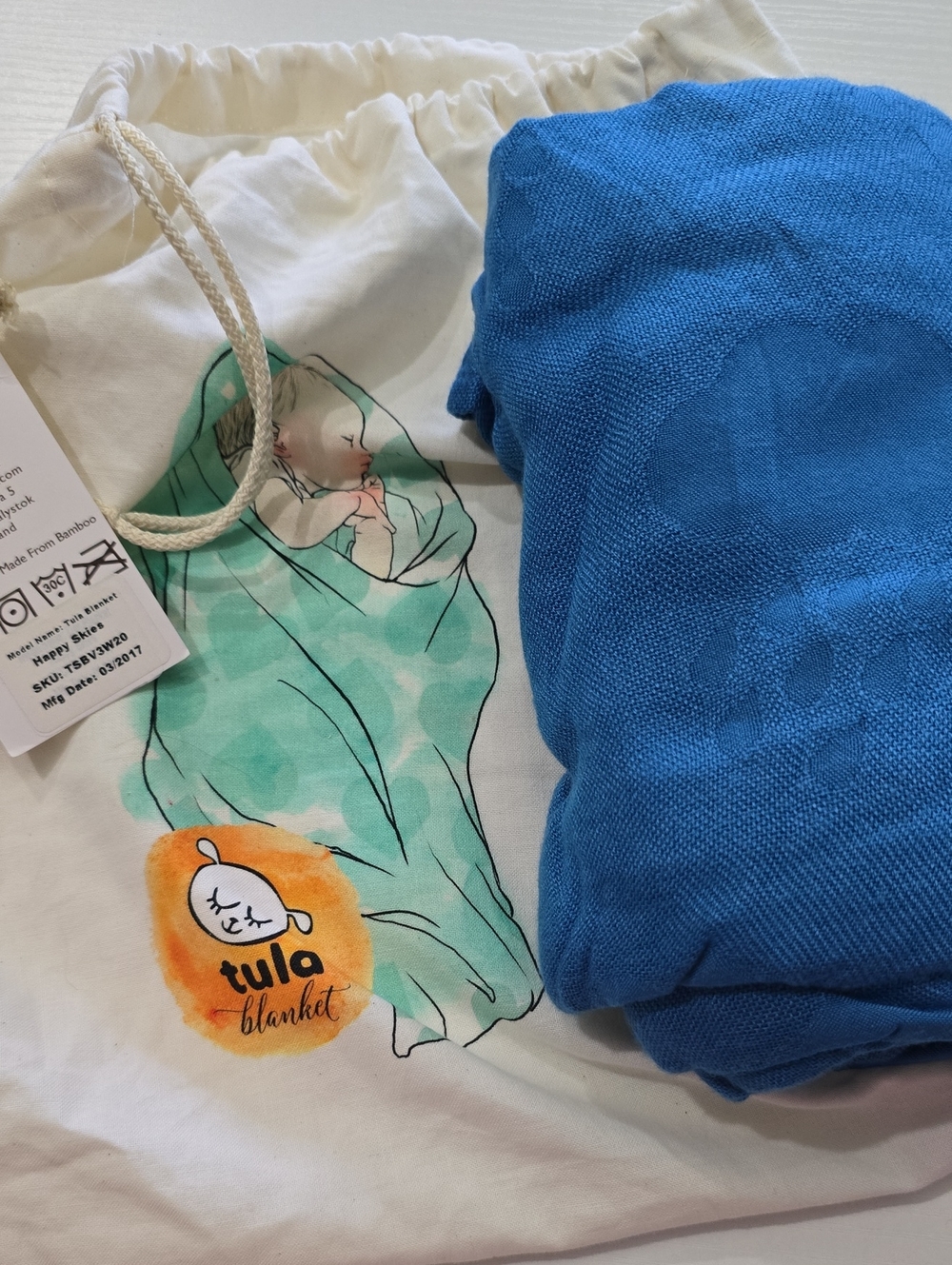 Brand New Tula Blanket. Happy Skies. Dust Bag Included.